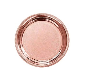 New Hammered Design Copper Coasters Plated Round Shape Tabletop Countertop Accessories With Customized Size & Logo - Product Image 1