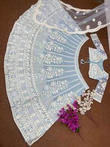 LENTEJUELAS DE PIEL DE IMITACIÓN SOFT HEAVY BRIDAL WEAR TRABAJO LEHENGAS con DUPATTA para FIESTA - Product Image 5