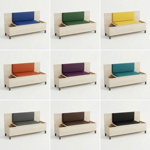 Banco de entrada con almacenamiento, tablero de partículas de melamina, asiento tapizado, gabinete para guardar zapatos, para uso escolar, de oficina y comercial. - Product Image 6