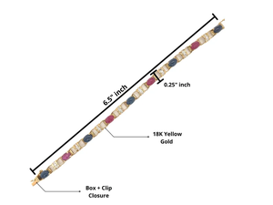 Bracelet à breloques en rubis taillé cabochon en or jaune 18 carats Design à maillons Bijoux de mode pour femmes à la mode avec certification IGI - Product Image 4