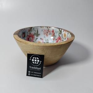 Cuenco de aperitivos de madera decorativo impreso con esmalte hecho a mano de lujo para regalar por tradebyd - Product Image 1