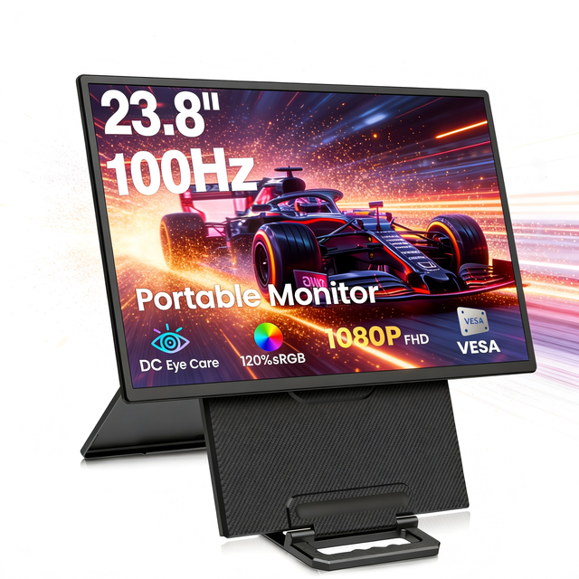 Portable IPS Monitor 23.8 Inch Full HD 1080p 100Hz Type C Dual Laptop/PC Secondary Screen Mobile Monitor Widely Compatible