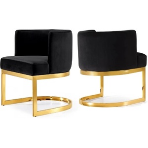 Modern Adjustable <b>Chair</b> Golden Finished Frame Black Leather Comfort Seating Luxury Sofa <b>Chair</b> for Living Room Hotel Restaurant - Product Image 2