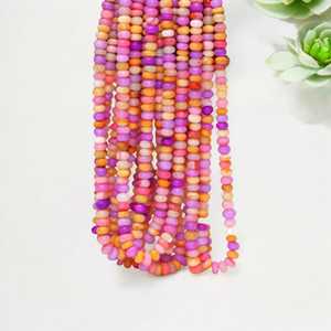 Naranja Rosa Disco Candy Opal Smooth Rondelle Stone Beads 7mm y 10mm Loose Gemstone Strand Fabricación de joyas al por mayor de La India - Product Image 4
