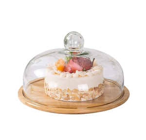 Wood <b>Cupcake</b> Cake Server Platter Wholesale Exporter New Design Handmade Wood and Glass Cake <b>Stand</b> - Product Image 3