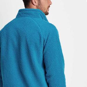 OEM personalizado Color sólido cremallera suelta manga larga Sherpa abrigo de invierno chaqueta de moda de la calle chaquetas para los hombres de color azul personalizado - Product Image 5