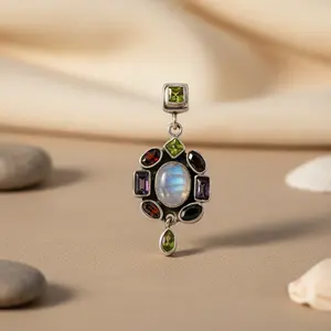 จี้เงินแท้ 925 ประดับพลอย ชุบโรเดียม สร้อยคอผู้หญิง ลายดอกไม้/ผีเสื้อ สีโรสโกลด์ ของขวัญเครื่องประดับ - Product Image 2