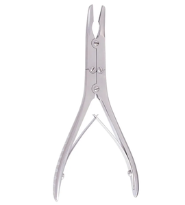 Beyer hueso de grado quirúrgico Rongeur Acero inoxidable alemán 2mm 15cm fórceps curvos de doble acción fuente de alimentación Manual - Product Image 2