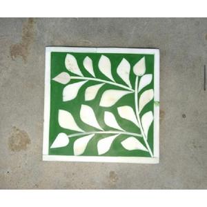 Elegant <b>Light</b> Blue Bone Inlay <b>Tea</b> <b>Light</b> Candle Stand Wood Holder Coaster for Home Decoration with Unique <b>Lantern</b> Design Stone - Product Image 3