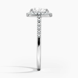 Classique 10K Or Lab Grown Halo Ring Brilliant Center Stone Prong Setting Band Élégant Mariage Anniversaire Propositions Parties - Product Image 4