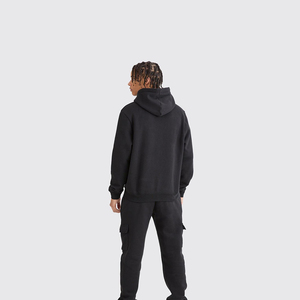 Dernier design de survêtement cargo pour homme adulte, couleur noire, coupe ajustée, polaire, jogging, course à pied, survêtement avec poche kangourou - Product Image 4