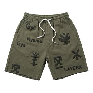 Shorts en coton uni pour hommes, impression personnalisée, streetwear, coupe ample, décontracté, demi-pantalon, vente en gros, commande en gros, approvisionnement OEM - Product Image 1