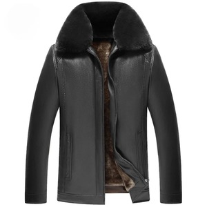 แจ็คเก็ตหนังแท้ขนเทียมสำหรับผู้ชาย, ใหม่เสื้อโค้ทหนังแท้สำหรับฤดูหนาว - Product Image 6