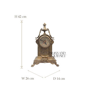 Conjunto de reloj y candelabros de latón antiguo, diseño decorativo adornado con acabado envejecido Vintage para interiores clásicos de lujo - Product Image 6