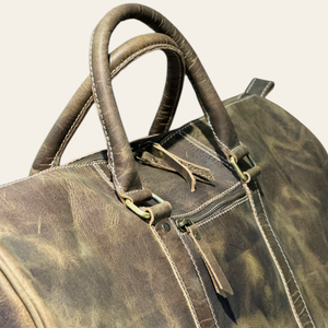Customizable Vintage Genuine Leather Travel Duffel <b>Bag</b> <b>for</b> Men Large Capacity Weekend <b>Bag</b> with Zipper Closure and Luxury Looks - Product Image 5