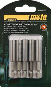 Set di 5 adattatori esagonali femmina per cacciavite magnetico 60mm (Mota BAM1060) - Product Image 1