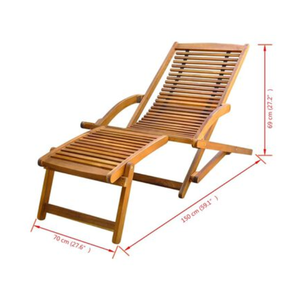 Chaises de plage pliantes en teck massif, idéales pour se détendre dans des espaces ouverts, pour restaurants ou villas. - Product Image 2