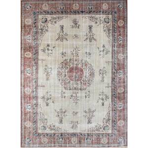 พรมขนสัตว์วินเทจคลาสสิก สีเบจ-น้ำตาล ทอมือ ขนฟู หนาปานกลาง รูปทรงสี่เหลี่ยมผืนผ้า สำหรับห้องโถง ห้องนั่งเล่น - Product Image 1