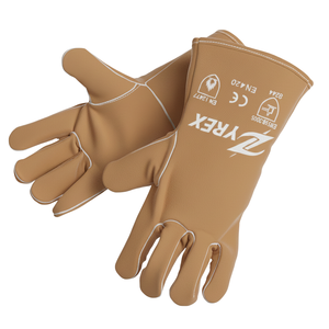 Gants de soudage en cuir de vachette de qualité supérieure, paume renforcée, résistants à la chaleur, gants de sécurité industriels - Product Image 2