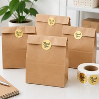 Rouleau d'autocollants de remerciement, 500 pièces, autocollants ronds autocollants en feuille d'or, autocollants de remerciement pour enveloppes, emballages cadeaux, étiquettes d'étanchéité