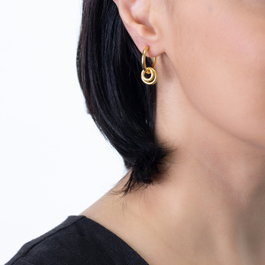 Plain <b>Hoop</b> <b>Earrings</b> Two Hollow Round Charm Turkish Wholesale Handmade 925 <b>Sterling</b> <b>Silver</b> Jewelry - Product Image 4