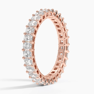 Elegante forma Rediant Lab Grown Eternity Ring 925 Plata cuatro puntas ajuste clásico boda banda para mujeres regalos de estilo de lujo - Product Image 5