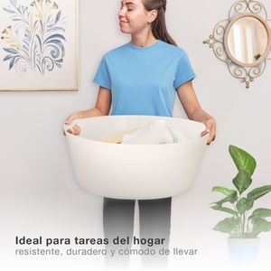 Cesto de ropa ovalado blanco 24L (GSC 402020014) - Product Image 3