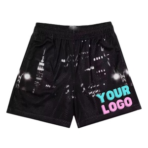 Pantalones Cortos Deportivos de Lona para Hombre, Ecológicos, Transpirables, Tejidos, de Cintura Media, con Estampado Digital, Recién Llegados - Product Image 1