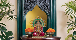 Statue d'idole Ganesha de style vintage Tenture murale en aluminium et laiton pour porte ou décoration murale Idée cadeau en métal - Product Image 3