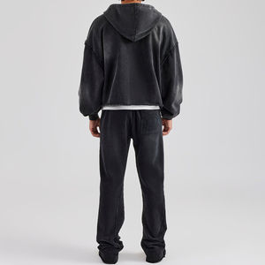 Conjunto de chándal Jogger ajustado para hombre de etiqueta privada logotipo personalizado 3M reflectante lavado con ácido cremallera traje deportivo de invierno de dos piezas - Product Image 6