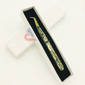 Pinzas profesionales de Extensión de pestañas de acero recubiertas de papel de mariposa transparente de alta calidad logotipo personalizado puntiagudo sostenible - Product Image 5