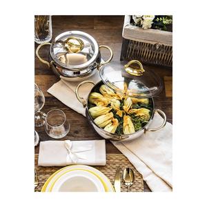 Acquamarina 8 pezzi in acciaio inox oro maneggiato pentole Set con coperchio in acciaio - Product Image 2