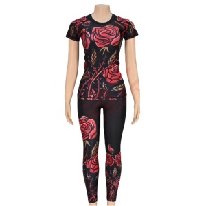 Nuevo estilo, ropa de gimnasio para mujer, conjunto de Yoga ligero, pantalones de compresión de cintura elástica, mallas de Yoga de cintura elástica sólida - Product Image 1