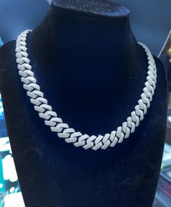 โดยเฉพาะ VVS Moissanite เพชรชุบทอง925สร้อยคอคิวบาโซ่ฮิปฮอปไมอามี่สำหรับใส่แร็ปเปอร์ - Product Image 1