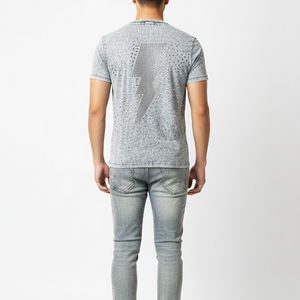 T-shirt pour homme en coton 100% avec strass, coupe ample, toutes saisons, service OEM très demandé. - Product Image 5