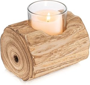 Cylindres en bois simples, gobelets de rangement décoratifs, texture naturelle, décoration de maison durable, minimaliste, rustique, bois brun - Product Image 6