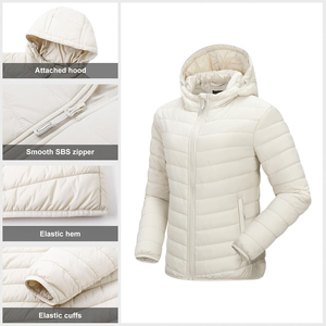 OEM personalizado largo invierno abajo abrigo señoras invierno al aire libre con capucha burbuja chaqueta ropa recortada chaqueta acolchada para las mujeres - Product Image 6