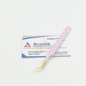 Pinzas de volumen de curva en J con punta dorada recubierta de papel personalizadas, pinzas profesionales para extensión de pestañas, logotipo personalizado de acero inoxidable alto - Product Image 6