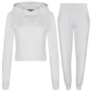 Ensemble sweat-shirt à capuche et pantalon de survêtement en coton 100% pour femmes OEM Joggers haut et bas avec logo brodé sur le devant Logo personnalisable - Product Image 4