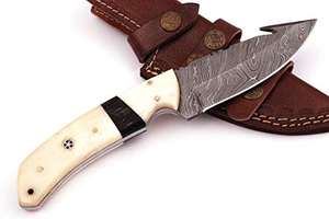 Cuchillo de vaquero hecho a mano, personalizado, DIY, con hoja fija, gancho para deshuesar, mango de madera, afilado como una navaja, funda de cuero, cuchillo industrial - Product Image 2