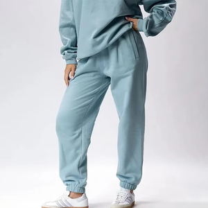 Trajes de chándal de manga larga de secado rápido para mujer, chaqueta de cuello redondo, Color sólido, diseño personalizado, holgado, hecho de algodón - Product Image 6