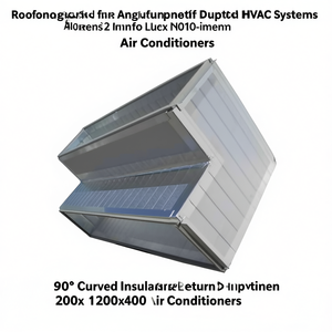 Pleno de retorno curvo aislado de 90 grados para sistemas HVAC por conductos 200x1200x400 para aires acondicionados - Product Image 3