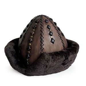 Requin Anatolia Ertugrul Gazi en cuir véritable motif en relief clouté Bork chapeau traditionnel Antique marron 61 cm / 24" - Product Image 4