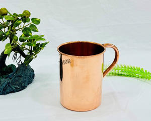 Tasse à mule de Moscou en forme de cylindre en cuivre 100% avec poignée en cuivre fabriquée à la main Koi Design Drinkware - Product Image 4