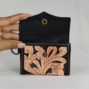 Leather Walla New Fashionable Premium Quality Luxury Anti-Theft Button Closure <b>Small</b> Coin Wallet Genuine Leather Mini <b>Purse</b> - Product Image 2