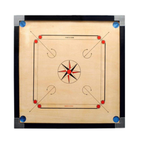 Table de Carrom Portable en Bois MDF Recyclé 93,5x93,5cm avec Lanceur Bull Dog – Écologique, Durable et Personnalisable