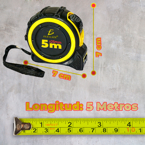 Metro a nastro magnetico bifacciale da 5M con lama in acciaio inossidabile, gancio True Zero, comodo per misurazioni metriche e imperiali - Product Image 4