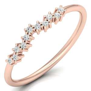 Lab Grown Diamond Half Eternity Wedding Band Joyería por encargo Amarillo Rosa Oro blanco Solitario Moissanite Anillos Listo para enviar - Product Image 2