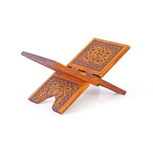 Pupitre en bois de style Seljuk miniature avec motif brûlé, mobilier de bibliothèque au design unique TS006 en stock - Product Image 2