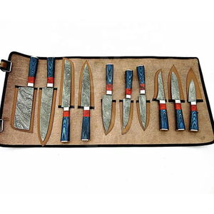 Ensemble de couteaux de chef professionnel de vente chaude avec lame damas résine Pakka manche en bois couteaux de cuisine accessoire en acier inoxydable - Product Image 6